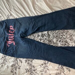 Juicy Couture Navy Flare Jeans with Pink Detail